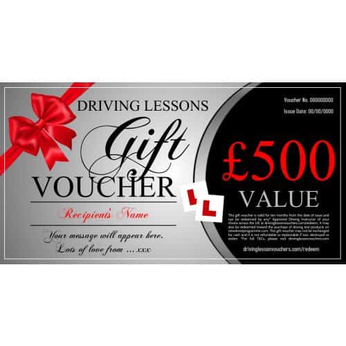 driving lesson gift voucher sample