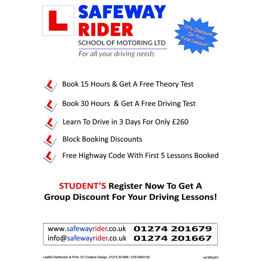Safeway Rider som LTD Driving lesson gift vouchers